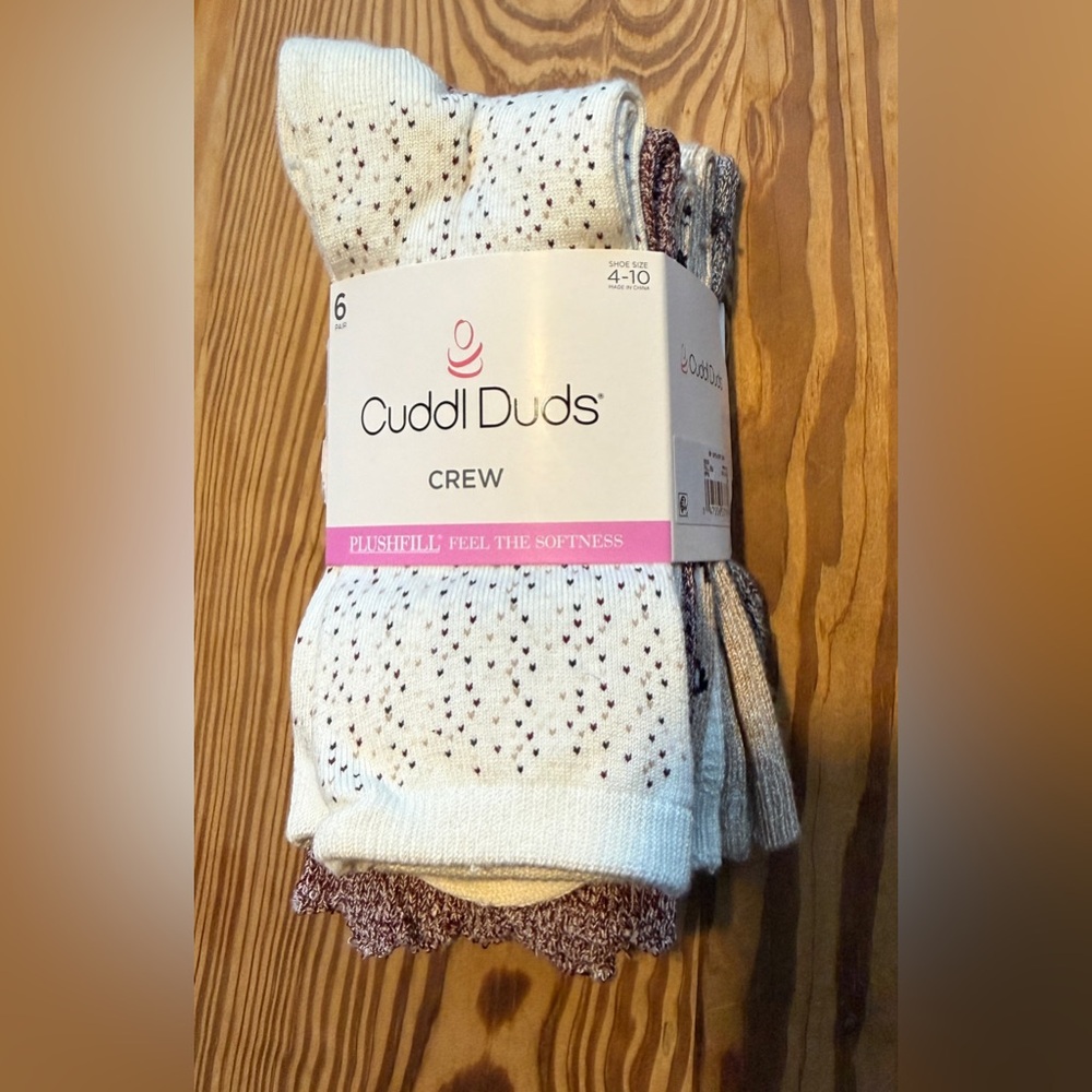 NWT Cuddl Duds 6-Pack Super Soft Cozy Crew Socks Fits Women’s Shoe sizes 4-10 - Picture 5 of 8